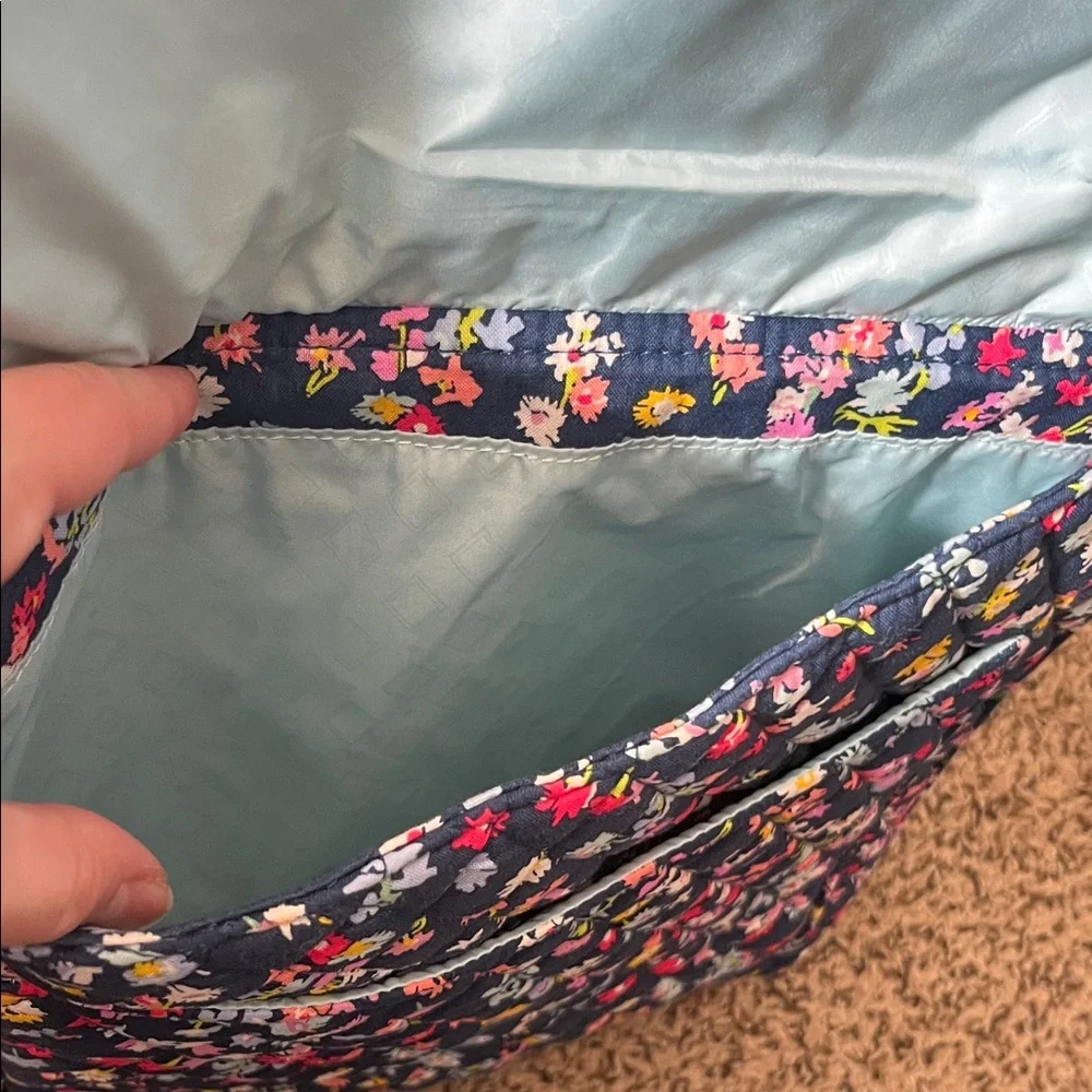 Vera Bradley Navy Floral Crossbody Messenger Bag - Picture 7 of 12